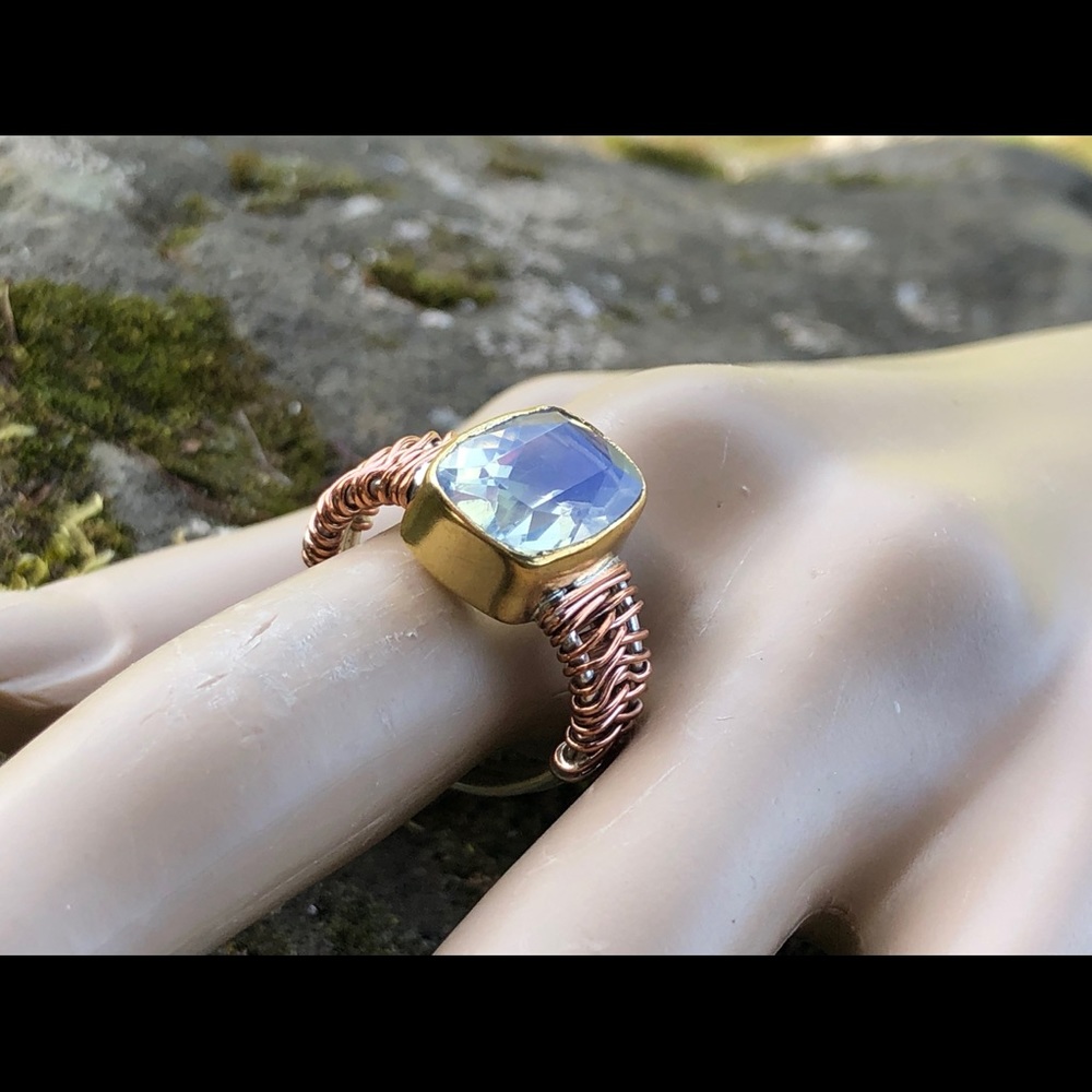 SOLD Fire opalite ring - Picture 6 of 8